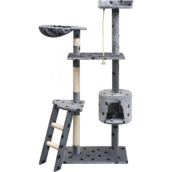 Arbre à chat - vidaXL - 150 cm - Griffoir Sisal - Couleur Gris - Pour Chats Moyens Arbre à chat - vidaXL - 150 cm - Griffoir Sisal - Couleur Gris - Pour Chats Moyens