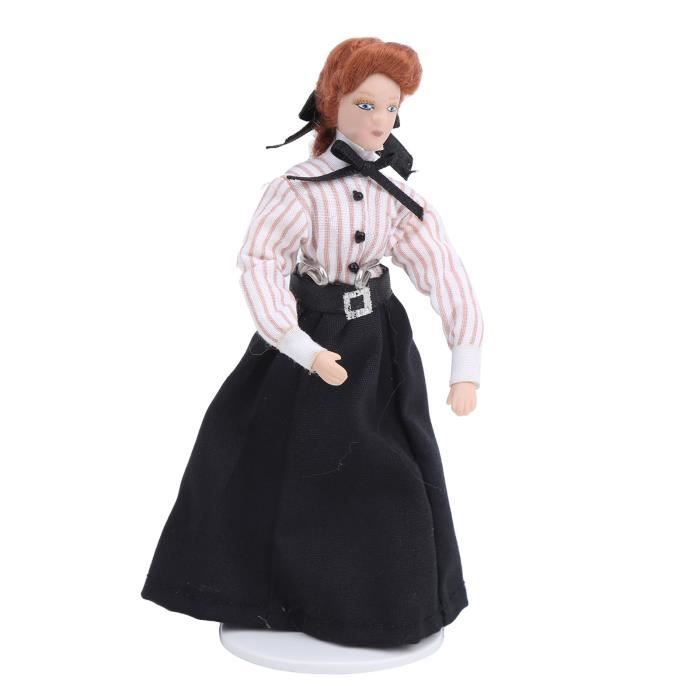 SALUTUYA 1:12 poupée de maison Maison Miniature en céramique 1:12, modèle de poupée femme, robe