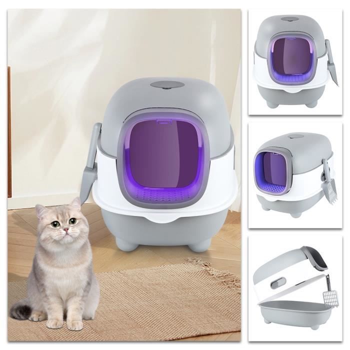 Comparer les prix de Bac à Litière pour Chat - XUANYU - Maison de Toilette Fermée - Stérilisation - Désodorisation - Gris