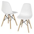 MIXMEST Lot de 2 style scandinave Chaise de salle à manger blanc!!!-1