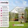 TECTAKE Serre de Jardin Polycarbonate 37 m² + 1 Embase en Acier avec Porte coulissante + Lucarne - Blanc Transparent-1
