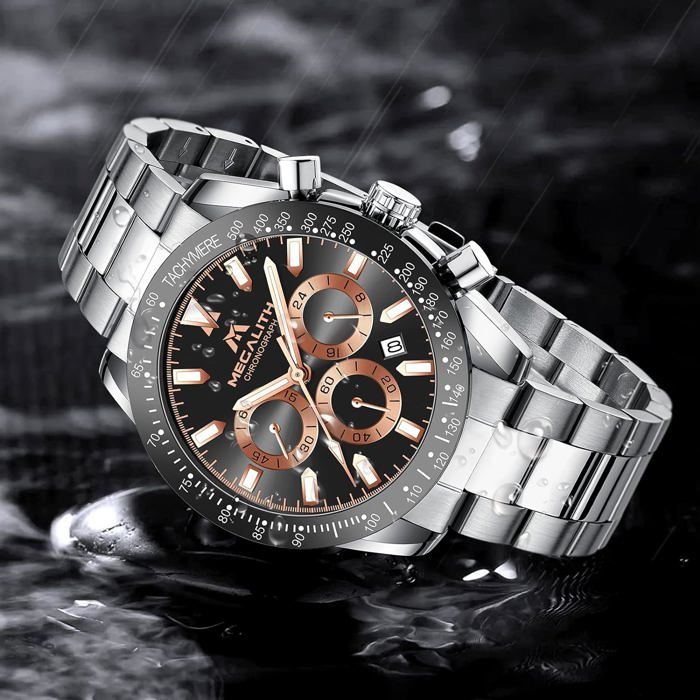 Montre Chronographe Aviator Pour Homme - Modèle Cobra CO607SR1L2 - Boîtier Et Bracelet Blanc, Cadran Analogique Sportif