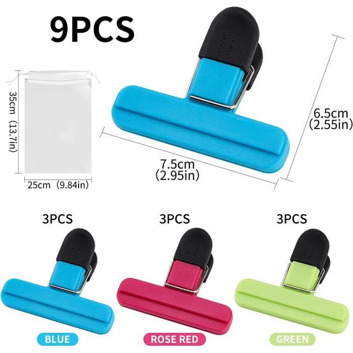 Lot 32 Pinces Sachet Alimentaire - 7/9/11/16 Cm Multicolores - Fermeture Réutilisable Cuisine