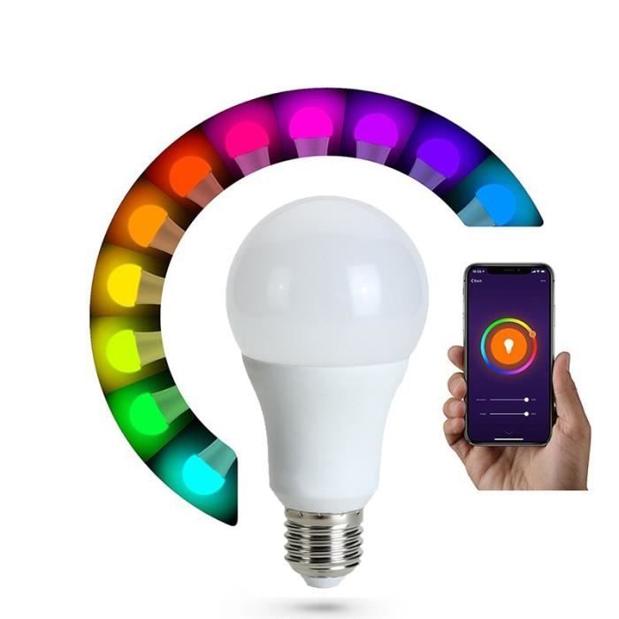 Wewoo - Ampoule LED connectée E27 - intelligente WiFi à changement de  couleur 10 W, 14 DEL 3000K + RGB 1050 LM Fonctionne avec Alexa et Google  Home, CA 230V - Lampe connectée - Rue du Commerce
