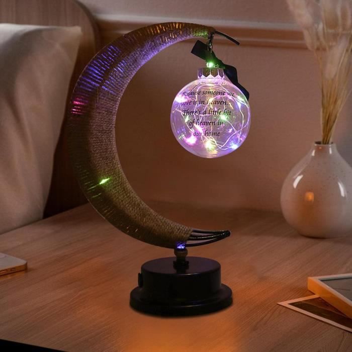 Lampe LED boule de lune en fer, petite lampe de Table, boule de