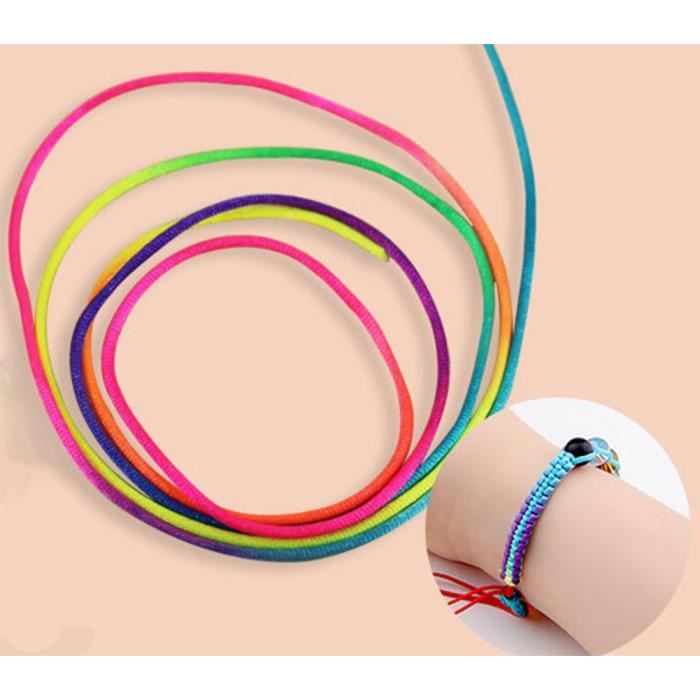Cordon élastique coloré arc-en-ciel de 100m, cordon extensible en fil de 1mm,  artisanat pour tressage de perles, fait à la main - AliExpress
