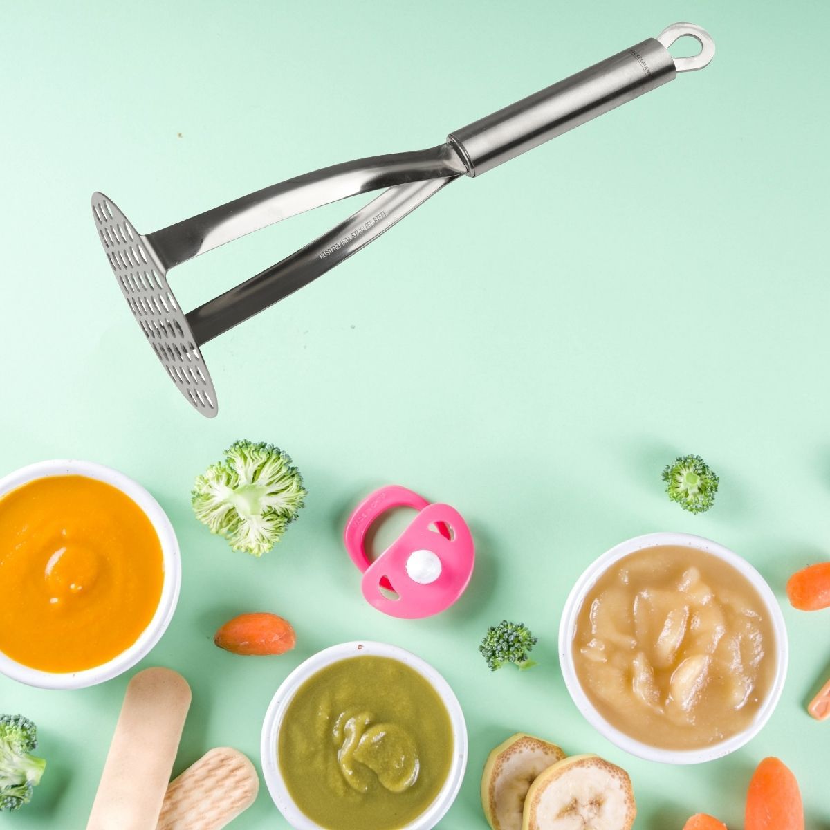 Presse-purée En Acier Inoxydable - Pour Avocat, Pommes De Terre, Légumes - Design Ergonomique Antidérapant
