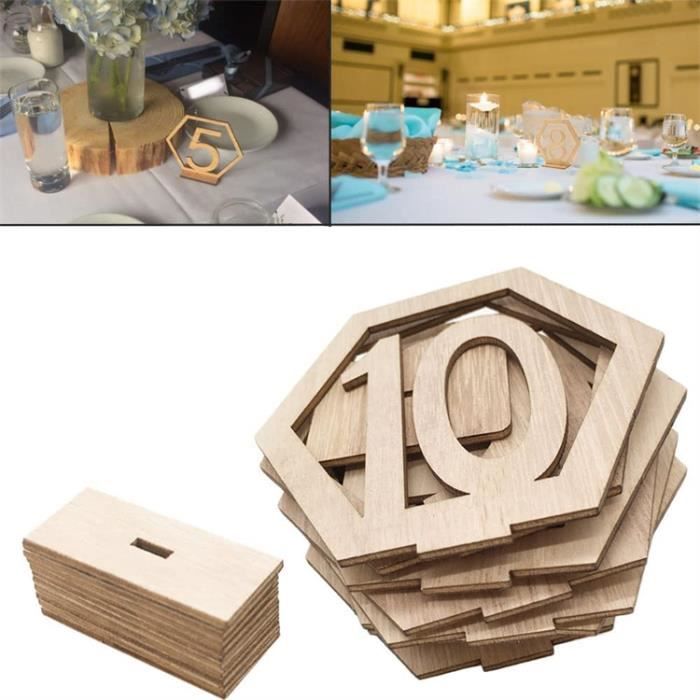 Chiffres En Bois Pour Plan De Table - Numéros 1 à 12 DIY Mariage, Baptême, Anniversaire - 10 Cm