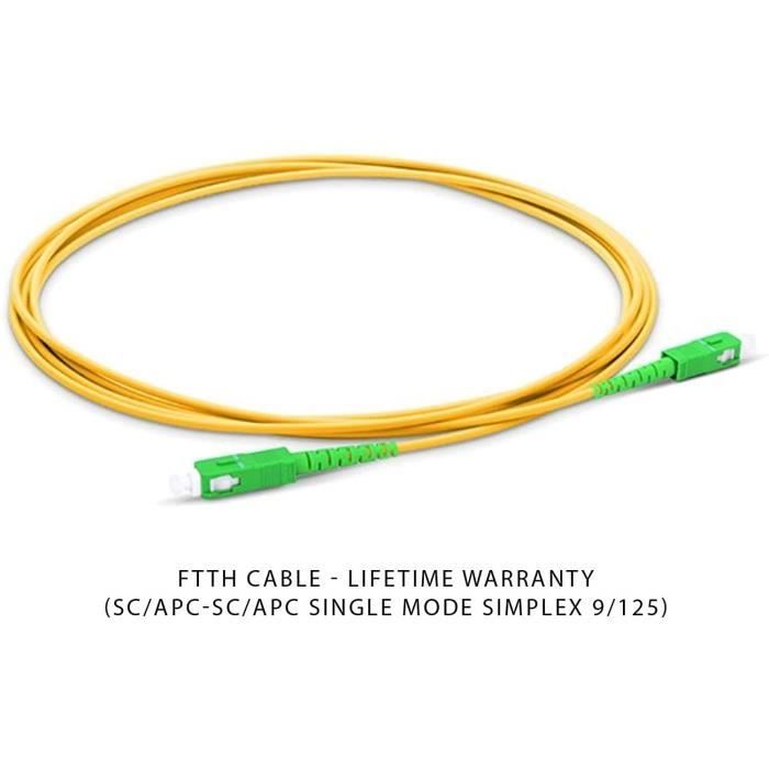 Câble jarretière fibre optique pour Orange / SFR / Bouygues SCAPC à SCAPC  blanc 10m