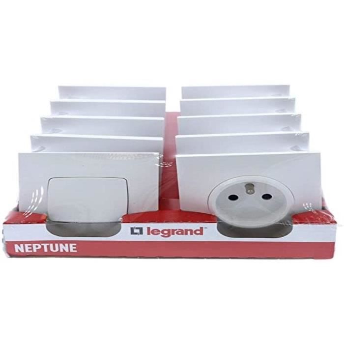 Interrupteur Double Va-et-vient Legrand Neptune - Blanc - 220V