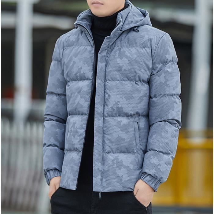 Doudoune homme à Capuche hiver Épais chaud Fermeture zipée Coupe slime  Design de contraste de mode-Gris Gris - Cdiscount Prêt-à-Porter