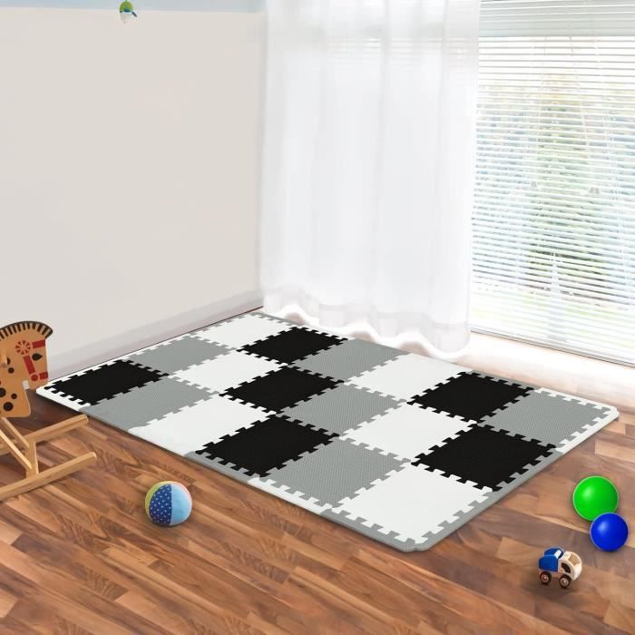 Tapis De Sol Piscine Deuba – Mousse Puzzle 8 Pièces – Noir 180x90cm – Antidérapant