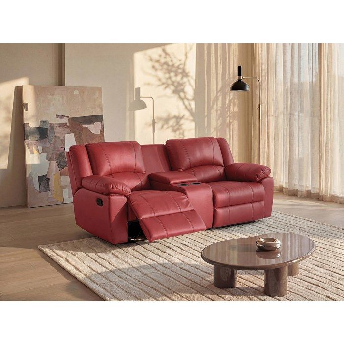 Canape cuir rouge relax electrique d'occasion