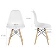 MIXMEST Lot de 2 style scandinave Chaise de salle à manger blanc!!!-2