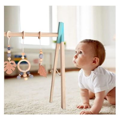 4 Jouets Suspendus En Bois Pour Bébé - Pour Baby Gym, Poussette, Lit - Éveil Sensoriel - 6