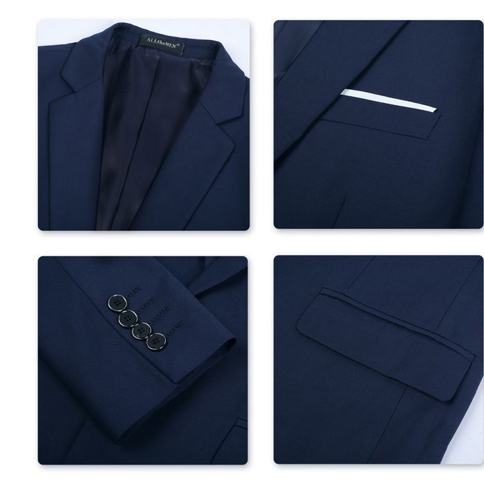 Costume 2 Pièces Homme Bleu Ciel - Coupe Ajustée, Blazer Un Bouton, Pantalon, Taille XL - 2