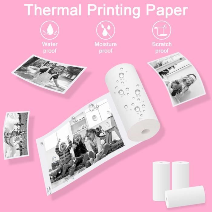 Acheter Rouleau de papier thermique 57x30mm, papier d'impression pour  imprimante d'étiquettes, recharge d'appareil photo instantané pour enfants,  papier d'impression