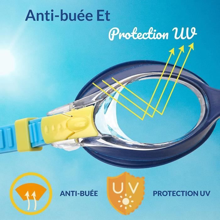 Lunettes De Natation Limmys Enfants 3-12 Ans - Antibuée, UV400, Sangle Réglable Avec Étui