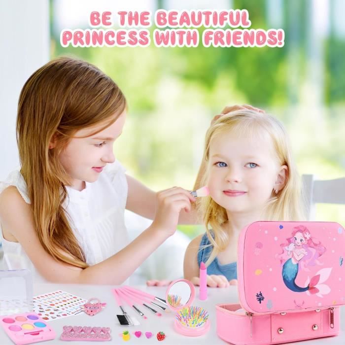 Maquillage Enfant Filles, Lavable Malette Maquillage Jouet Enfant,Coffret  Maquillage Makeup Set,Cadeau de Noël Anniversaire 3-10 Ans - Cdiscount  Maison