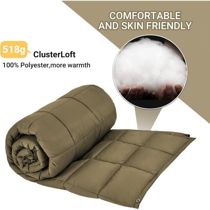Couverture De Camping Charter Club - 55x62, Remplie De Duvet, Grise - Occasion