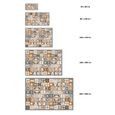 Tapis Vinyle Panorama Style Carreaux de Ciments Orange 200x200 cm - Tapis pour Cuisine, Bureau et Salon en PVC-3