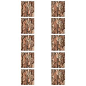 3 feuilles de revêtement mural autocollantes pour maison de poupées à l'échelle 1:12 (tuiles bleuâtres scintillantes