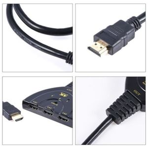 Sélecteur HDMI 3 Ports 4K - Switch Hub Manuelle - Multiprise Full HD