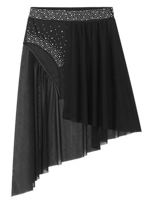 Jupe Danse Asymétrique Salsa Tango Femme Mousseline - Avec Leggings Intégrés M-3XL
