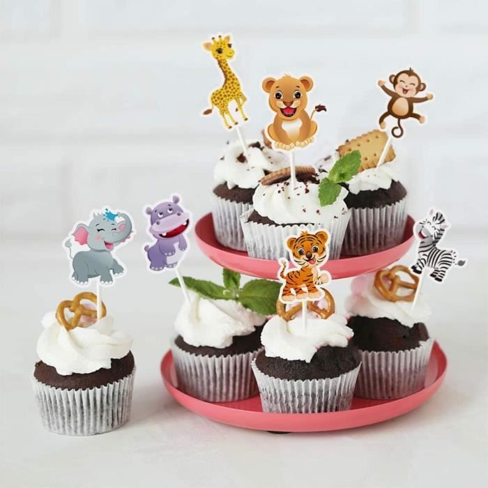 Lot de 24 décorations pour cupcake en forme de vache - Joyeux anniversaire  - Pour fête prénatale, vache, ferme, animaux, zoo, thème enfants, garçons  et filles : : Cuisine et Maison