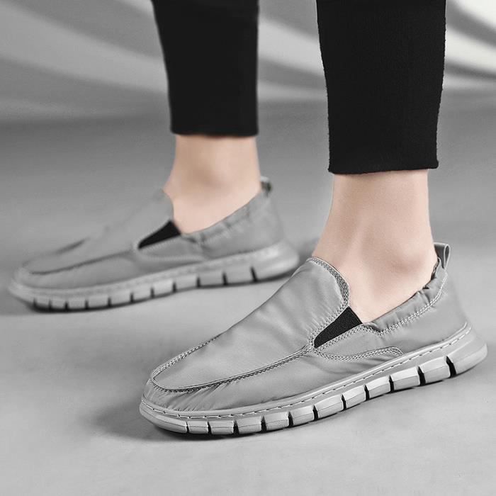 Basket Homme YH Chaussure de sport Velcro Gris Durable et