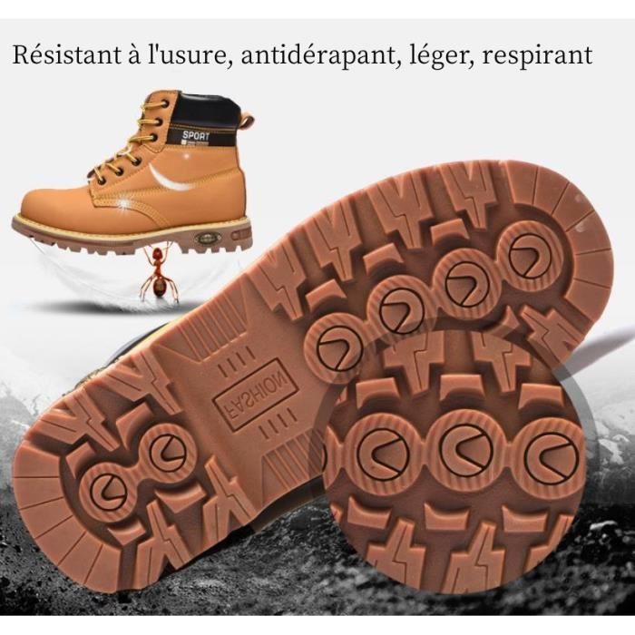 Chaussures de sécurité chaussures de travail pour hommes résistantes à  l'usure et aux crevaisons Noir - Cdiscount Prêt-à-Porter