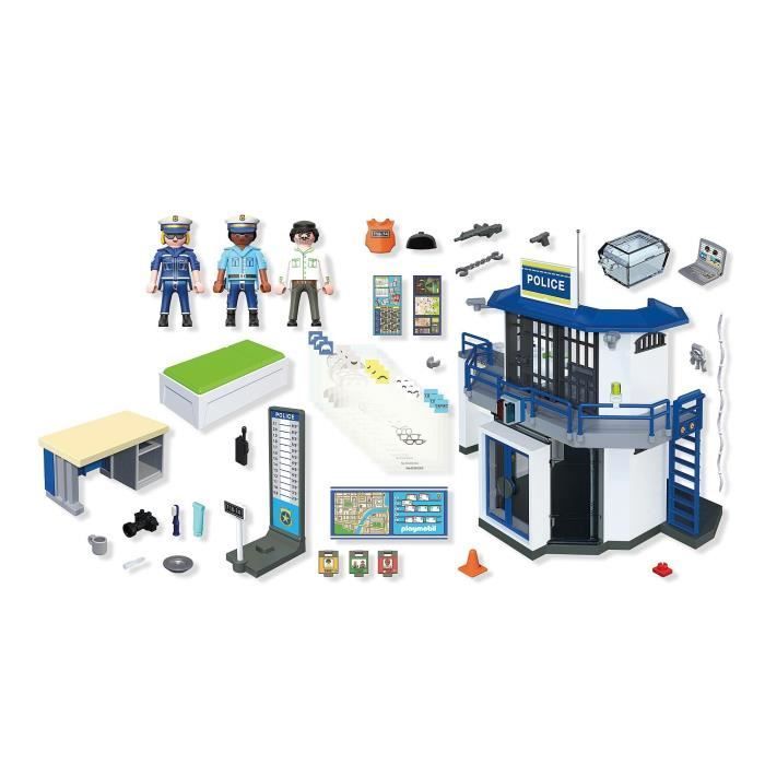 Playmobil Police Playmobil City Action 70568 Pas Cher, Police Poste De Police Et Cambrioleur Pompier Playmobil