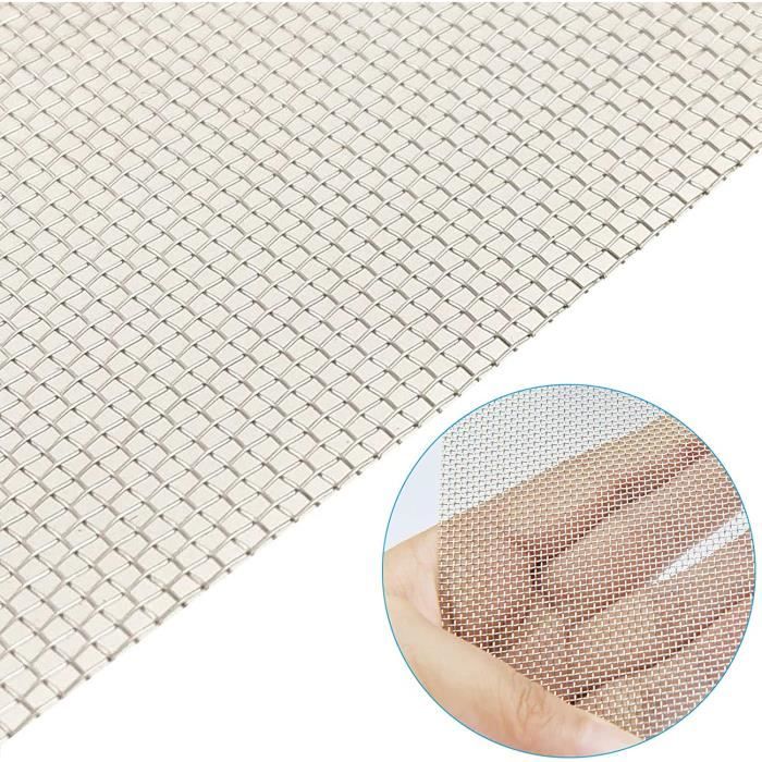 Maille Métallique Acier Inox 304 - 40x200cm - Grille Fine 40 Mailles - Filtration Et Protection