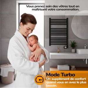 Sèche-serviettes électrique à inertie fluide EQUATION Concept blans 500W - Meubl Sèche-serviettes électrique à inertie fluide EQUATION Concept blans 500W - Meubl