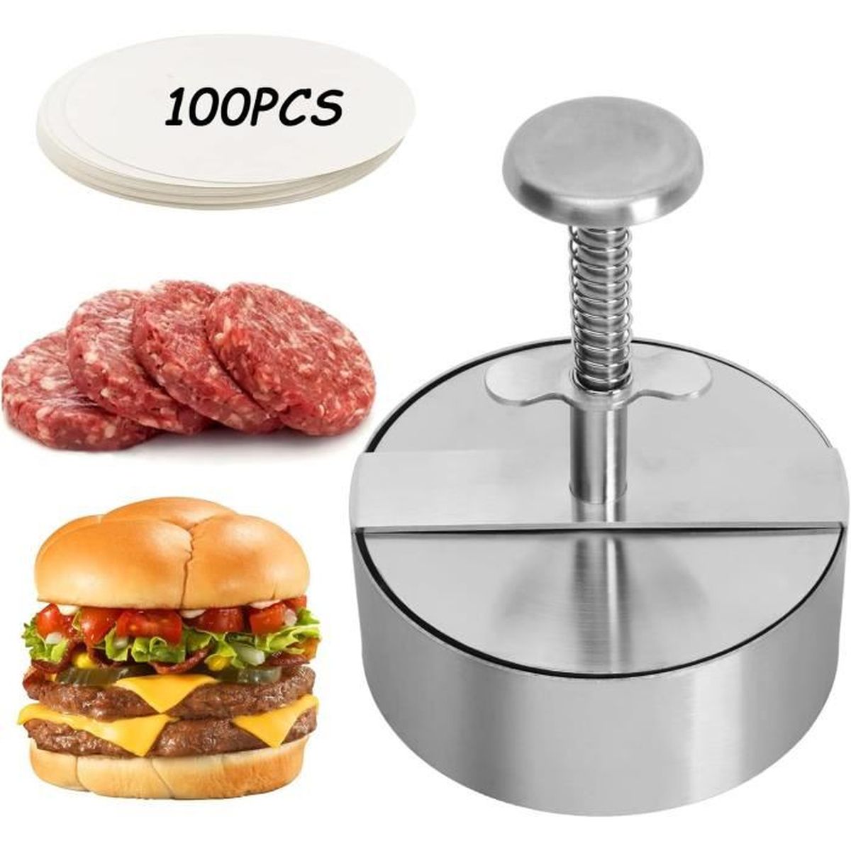 200 Pièces Disques à Burger 12 Cm, Papier Sulfurisé Rond