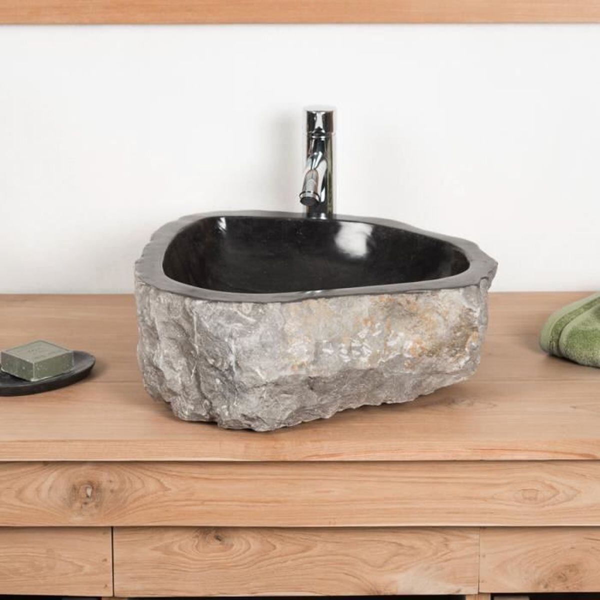 Grande Vasque de salle de bain à poser ROC en marbre noir - Achat Grande Vasque de salle de bain à poser ROC en marbre noir - Achat