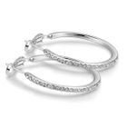 Boucles d'oreilles Créoles femme fille 3,5 cm Baignées dans l'OR Blanc. Boîte Cadeau offerte. Cadeau Noël, Anniversaire. 2SPLENDID®