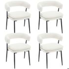 WAHSON OFFICE CHAIRS Wahson Chaise de Salle à Manger Lot de 4 Chaise en Chenille, Chaise de Salon Confortable et Moderne pour Cuisine et Maison, Blanc