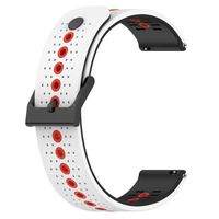 blanc et rouge noir Bracelet de montre en silicone de 22 mm, respirant et tricolore pour Suunto 9 Peak