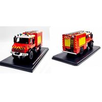 Camion de Sapeurs Pompiers MERCEDES Unimog 5000 SIDES AERONAVALE 1/43 ALERTE Véhicule de Collection