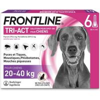 FRONTLINE Tri-Act Chiens L - 20 à 40 kg - 6 pipettes  - puces, tiques, moustiques, phlébotomes et mouches piqueuses