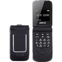 Mini LONG-CZ J9 Flip Mobile Phone 0.66 " Plus petit téléphone portable Bluetooth Numéroteur FM Voix magique mains libres(Noir)