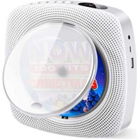 Lecteur CD Portable avec Haut-parleurs HiFi Bluetooth intégrés, Boombox Audio Domestique à Montage Mural, Radio FM, Lecteur de Musiq