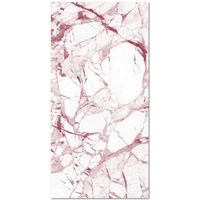 Tapis Vinyle Panorama Marbre Blanc et Rose 60x110 cm - Tapis pour Cuisine, Bureau et Salon en PVC