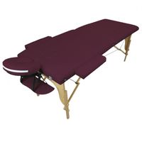 Table de massage pliante 2 zones en bois avec panneau Reiki + Accessoires et housse de transport - Prune - Vivezen