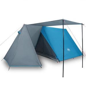 TENTE DE CAMPING Tente de camping 3 personnes bleu 465x220x170 cm taffetas 185T-AKO7013838109473