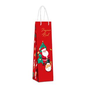 Sac Cadeau Noël - Père Noël - Sac Cadeau Carton - Set de 12 Pièces -  24x19x7,5 cm