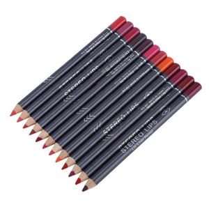 CONTOUR DES LÈVRES Kit de crayon à lèvres Comestic Tool, 12 couleurs / ensemble crayon crayon à lèvres longue durée, étanche pour femme fille