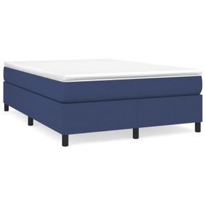 STRUCTURE DE LIT Cadre de lit à sommier tapissier bleu 140x190 cm -