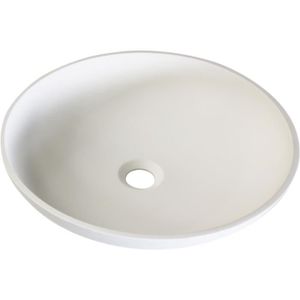 LAVABO - VASQUE ONDEE - Vasque à poser SNOW - 42cm - Blanc - Solid Surface - Sans trop plein